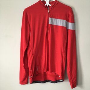 Icebreaker Merino Wool Long Sleeve Cycling Jersey XL red